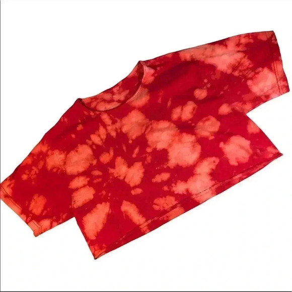 NEW Bleached Tie Dye Loose Boxy Crop Top - Picture 7 of 13